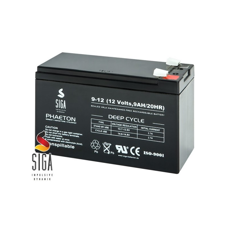 SIGA AGM battery 9Ah , 12 V