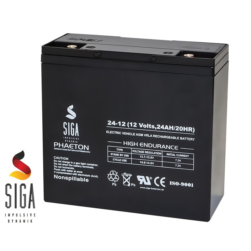 SIGA AGM baterija 24Ah, 12V