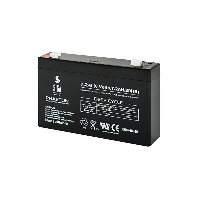 SIGA AGM baterija 7,2 Ah, 6 V 