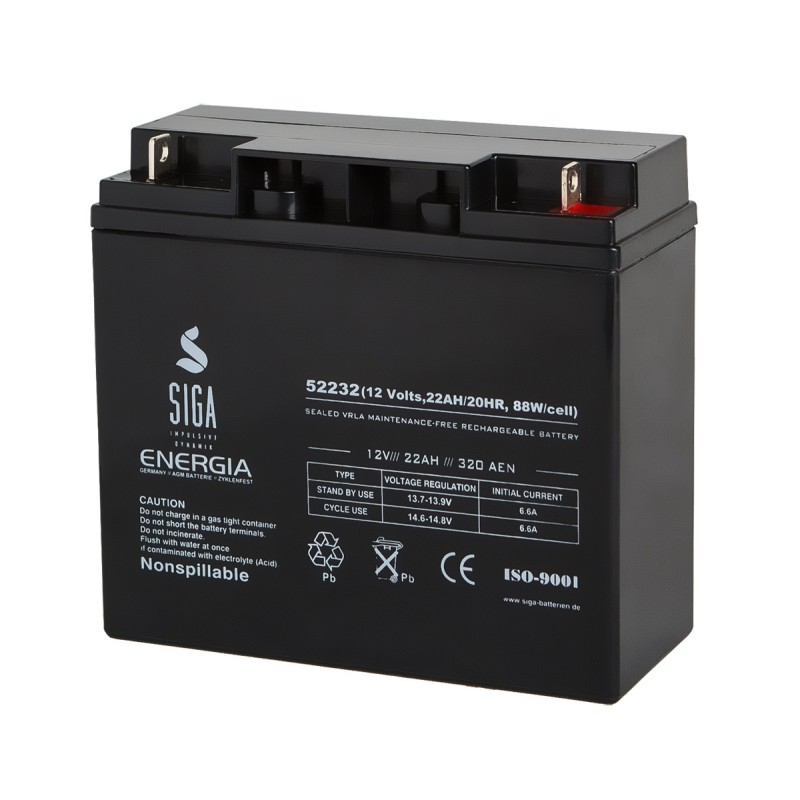 SIGA AGM battery 22Ah, 12V