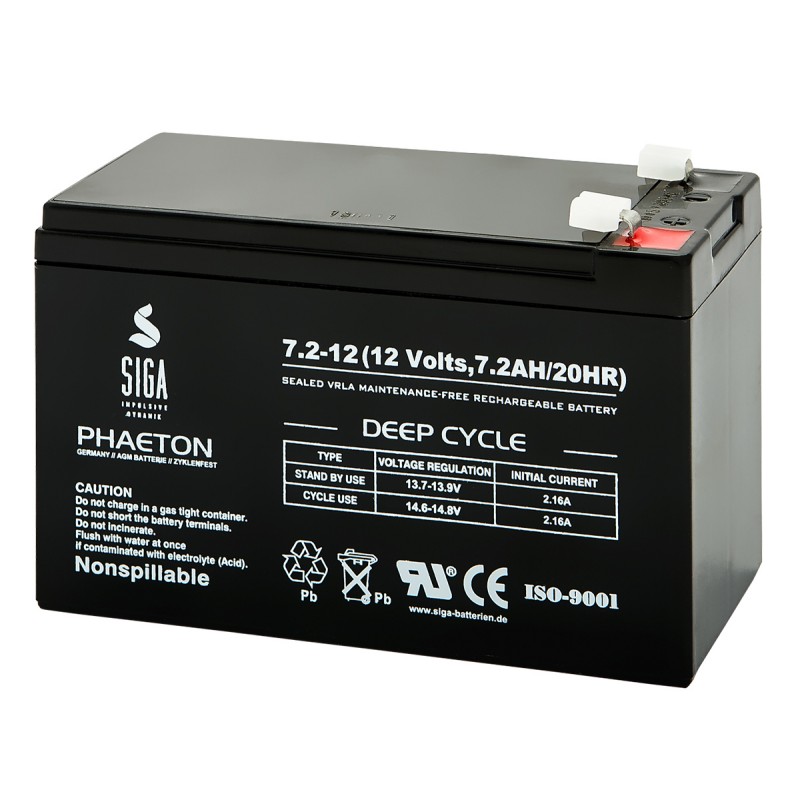 SIGA AGM baterija 7.2 Ah, 12 V 