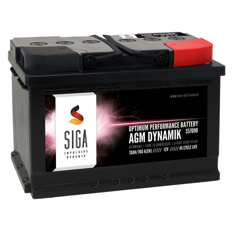 SIGA AGM Dynamik Autobatterie 70Ah 12V, 131,90 €