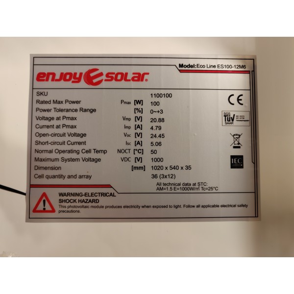 Solar panel 100W Monocristal